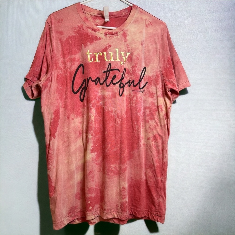 Pink Armadillos Truly Grateful Tie Dye Tee Large